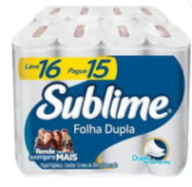 Promoção de Papel Higiênico Sublime Folha Dupla 16 Rolos