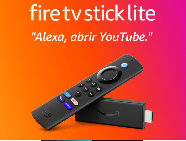 Fire TV Stick Lite 2 Geração com Controle Remoto Lite por Voz com Alexa 
