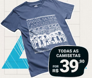 Promoção de Camisetas Chico Rei saindo por 39,90 e com frete grátis