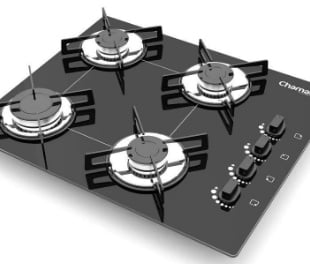 Promoção de Cooktop 4 Bocas Chamalux Mesa de Vidro com Acendimento Inteligente