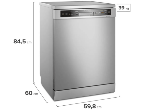 Lava-Louças Continental 14 Serviços Prata Com Função Higienizar 70°c LC14S