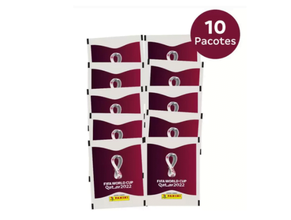 Promoção de Pack com 10 Pacotes de Figurinhas Copa do Mundo – Qatar 2022