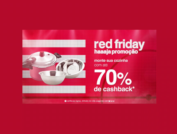 Promoção de RED FRIDAY Monte sua cozinha com até 70% de Cahsback