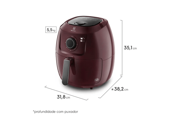 Fritadeira Elétrica Airfryer Family Efficient 5l Dark Red EAF51