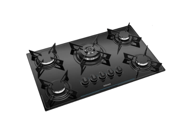 Promoção de Cooktop a Gás 5 Bocas Itatiaia Essencial, Mesa de Vidro Temperado, Preto, Bivolt