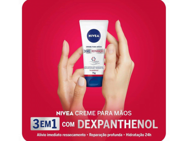 Promoção de Creme para as Mãos Nivea Reparação 3 em 1 Dexpanthenol 75g