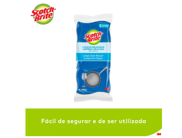 Promoção de Esponja Scotch Brite Não Risca c/3 Azul