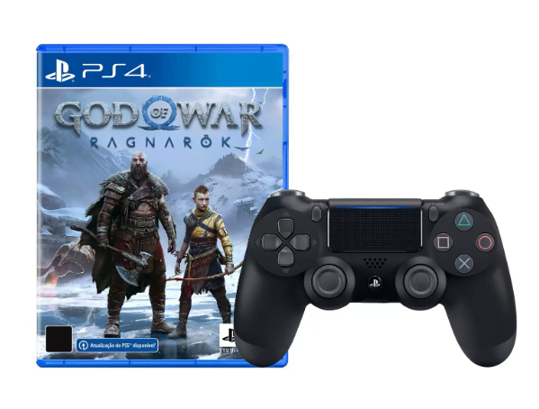 Promoção de Controle PS4 sem Fio Dualshock 4 Sony + Jogo God of War Ragnarok – PS4