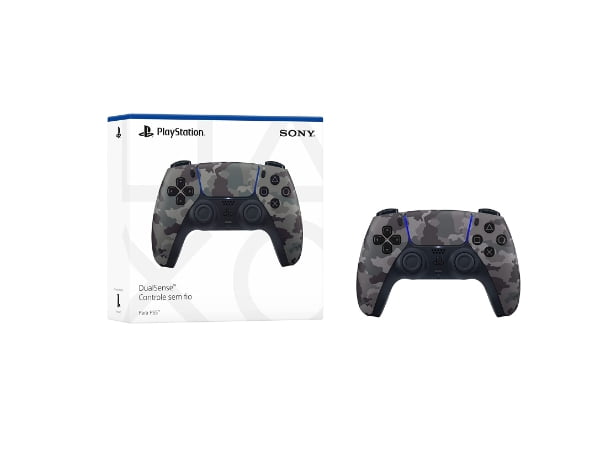 Promoção de Controle Sony sem fio DualSense Gray Camouflage