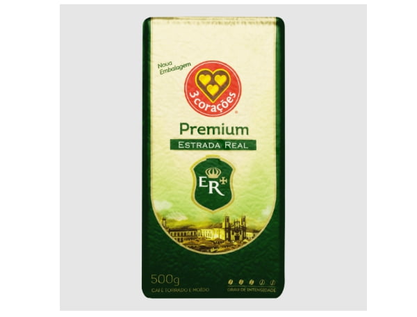 Café Torrado e Moído Estrada Real Premium à Vácuo 500g 3 Corações