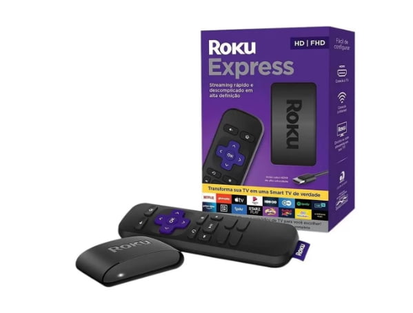 Promoção de Roku Express Streaming Player Conversor Smart TV Full HD com Controle Remoto Preto