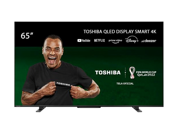 Promoção de Smart TV QLED 65” 4K Toshiba TB015M