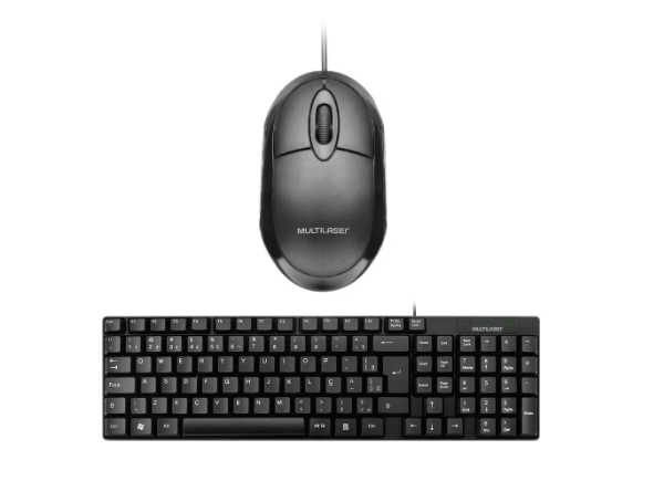 Promoção de Combo Office – Teclado Com Fio Compacto Conexão USB e Mouse Com Fio Classic Conexão USB 1200dpi MO300K