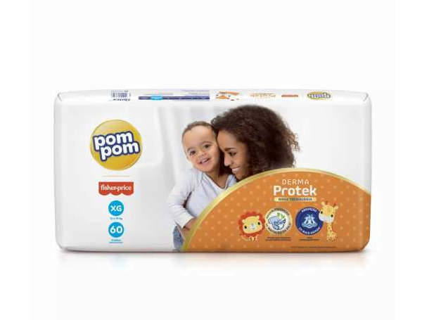 Promoção de Fralda Pom Pom Derma Protek XG 60 Unidades