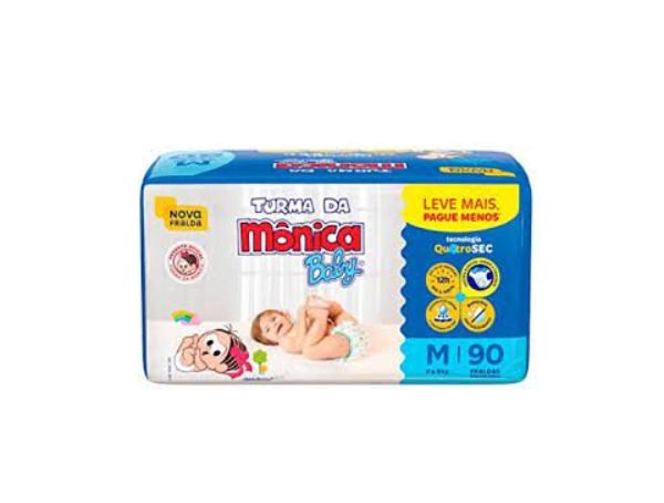 Promoção de Fralda Turma da Mônica Baby M 90 Unidades