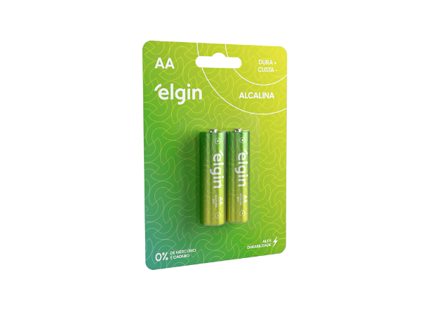 Kit Pilhas Elgin Alcalinas com 2X AA Baterias