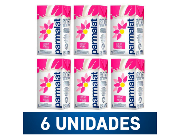 Leite Parmalat Integral UHT – Tampa Abre e Fecha 6 Unidades