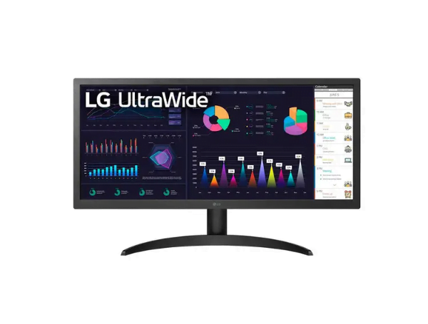 Promoção de Monitor Gamer LG 26 IPS, Ultra Wide, 75Hz, Full HD, 1ms, FreeSync Premium, HDR 10, 99% sRGB, HDMI, VESA 26WQ500