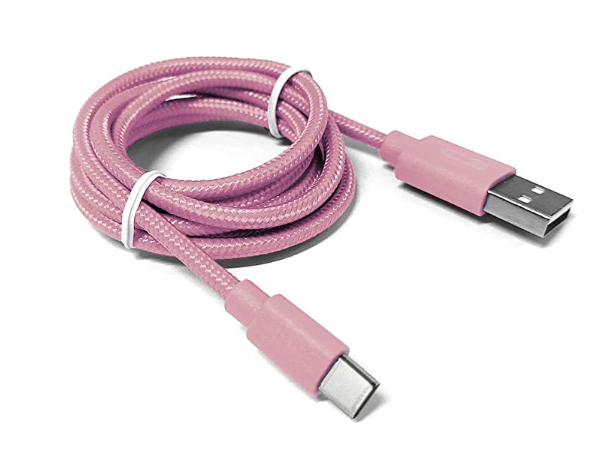 Promoção de Cabo USB C C3PLUS CB-C11PK 1M Rosa Compatível com Android USB-C Corrente 2A