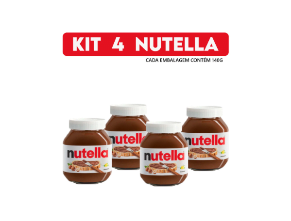 Promoção de Kit Com 4 Nutella Creme de Avelã 140g Original com Cacau Ferrero