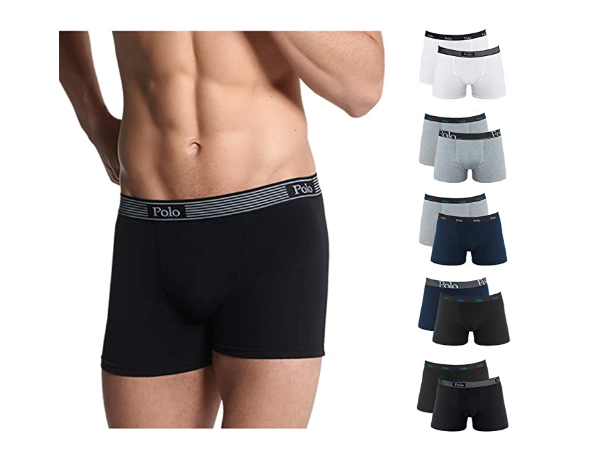 Promoção de Kit com 10 Cuecas Boxer GG Cotton Polo Match Masculino