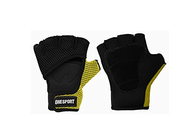 Promoção de One Sport Luva Fitness Academia OSP8 Amarelo Grande