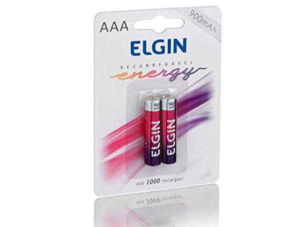 Promoção de Pilha recarregável AAA 900mah com 2 unidades Elgin