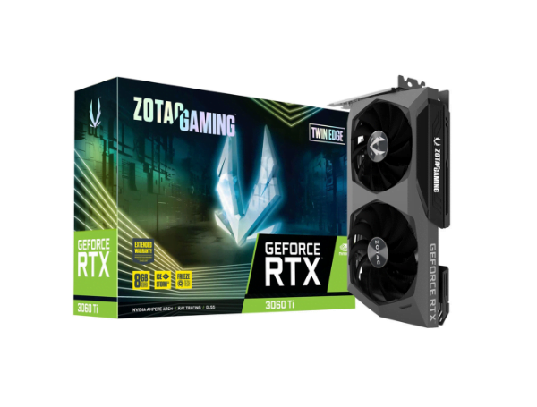 Promoção de Placa de Vídeo RTX 3060 Ti Twin Edge Zotac Gaming GeForce 8 GB GDDR6X LED DLSS Ray Tracing ZT-A30620E-10P