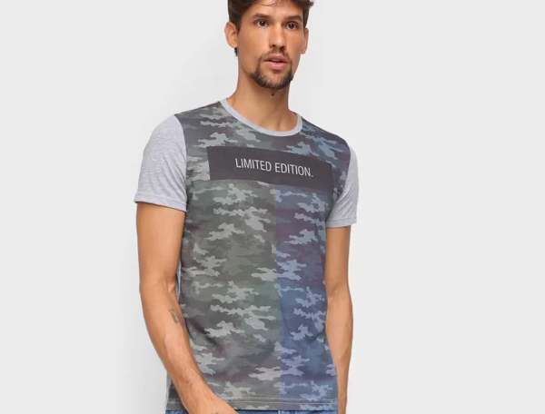 Promoção de Camiseta Ultimato Estampada Masculina Mescla