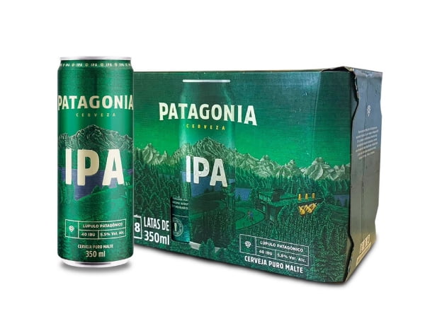 Promoção de Cerveja Patagonia IPA Lata Sleek 350ml 8 Unidades
