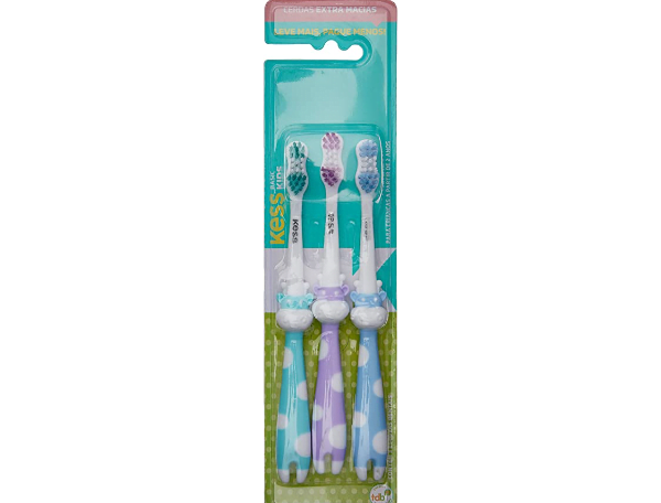 Promoção de Combo Econômico Infantil com 3 Escovas Dentais, Kess, Multicor