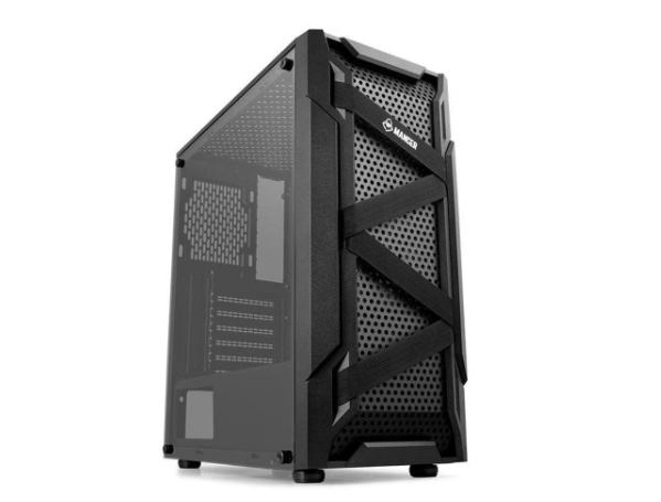 Gabinete Gamer Mancer Kevlar, Mid-Tower, Lateral de Vidro, Com 3 Fans, Preto, MCR-KVR-BLKF01