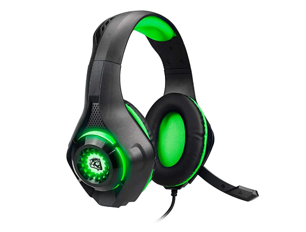 Promoção de Headset Gamer ROYKO Multiplataforma P3 Omnidirecional Preto/Verde HGRO2 ELG