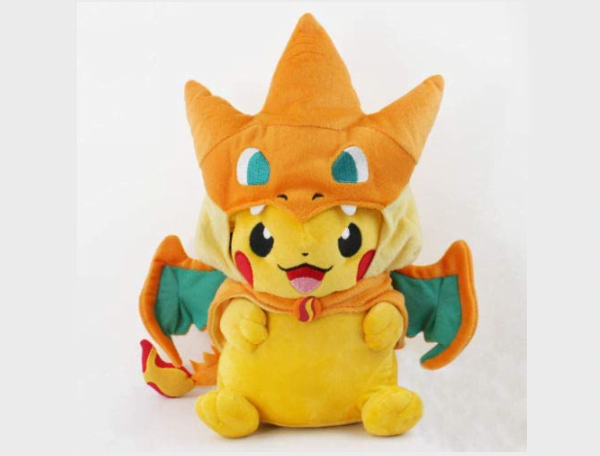 Promoção de Pelúcia Pikachu Cosplay Charizard Y