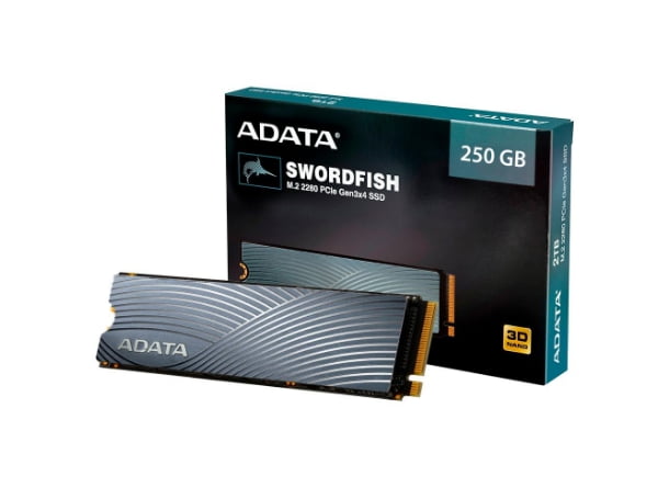 Promoção de SSD 250 GB Adata Swordfish, M.2 PCIe, Leitura: 1800MB/s e Gravação: 900MB/s – ASWORDFISH-250G-C