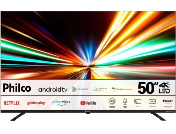 Promoção de Smart TV LED 50″ 4K UHD Philco PTV50G70R2CSGBL Roku TV