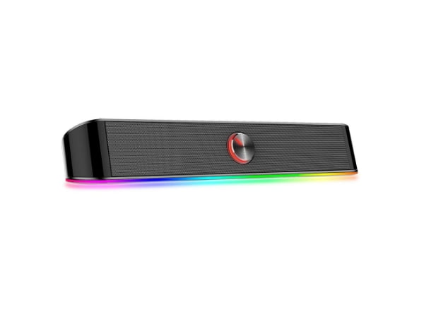 Soundbar Gamer Redragon Adiemus, 6W RMS, RGB, USB, 150Hz/20KHz, Botão Touch, Preto GS560