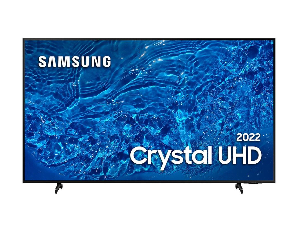 Promoção de Smart TV Samsung 85 Polegadas Crystal UHD 4K BU8000, 3 HDMI, 2 USB, Wi-Fi, Bluetooth, Alexa, Google, Tela Infinita UN85BU8000GXZD