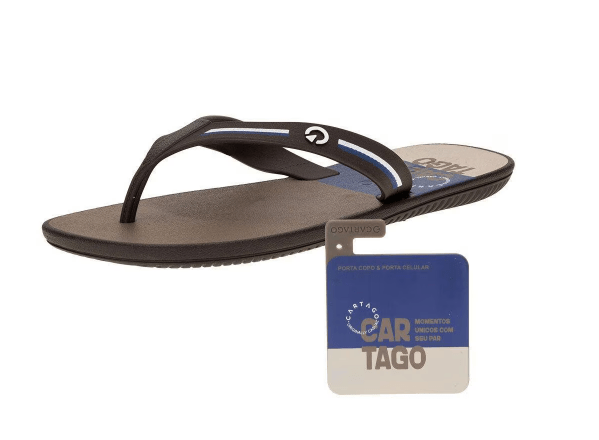 Promoção de Kit Chinelo Masculino + Porta Copo/Celular Quebec Cartago n40